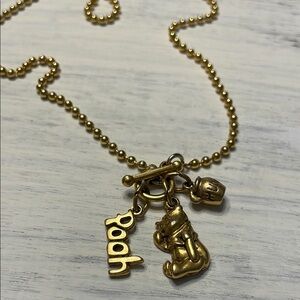 Gold Winnie the Pooh Charm Necklace